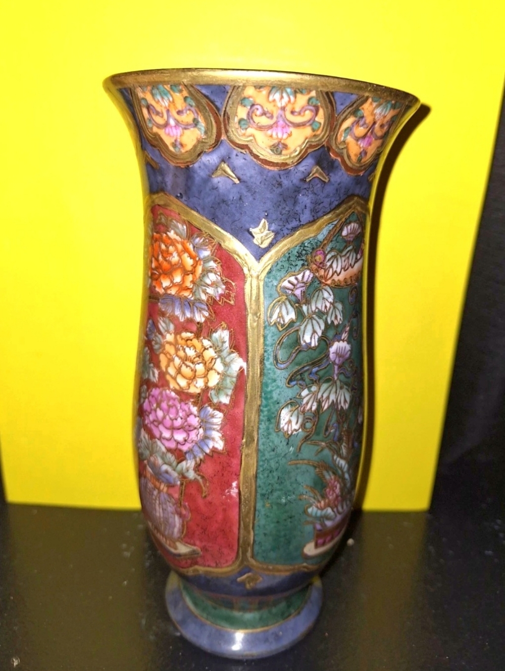 8" Tall Hand-Painted Floral Chinese VASE